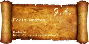 Foris Andrea névjegykártya